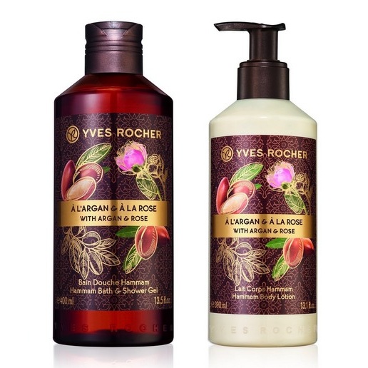 Combo Gel tắm Yves Rocher 400ml + Dưỡng thể Yves Rocher 390ml - Hương Argan Rose Petals