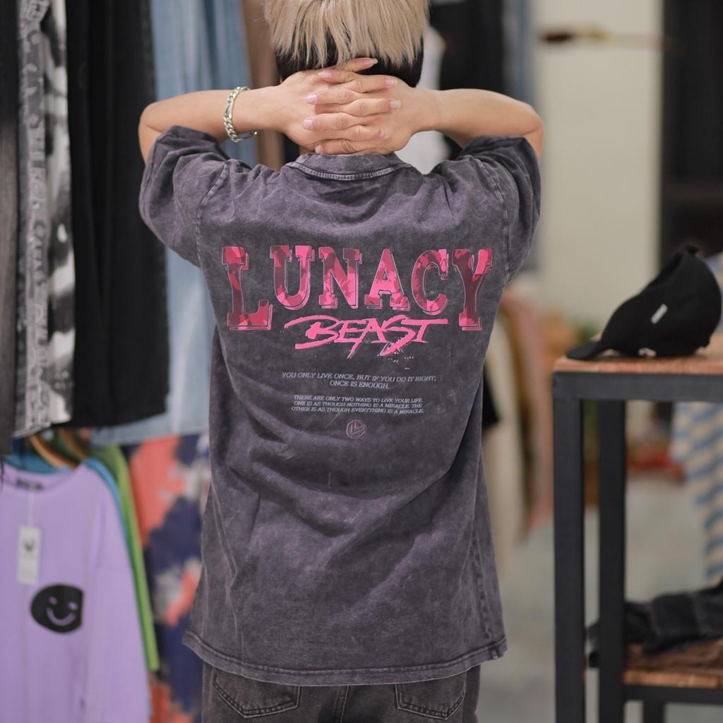 Áo thun loang đen Beast nam nữ tay lỡ chất liệu cotton 100% cao cấp dáng unisex