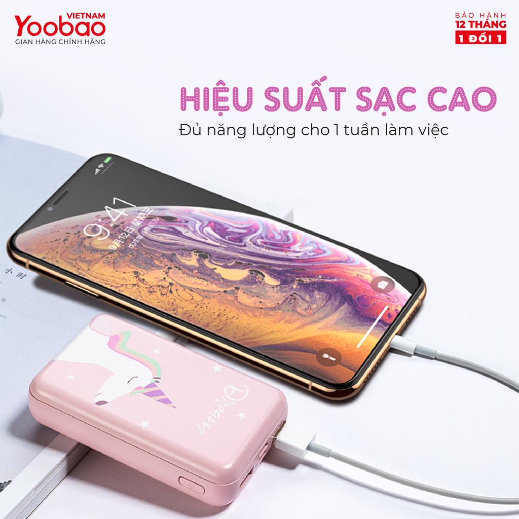 Sạc dự phòng mini 10000mAh YOOBAO P10W Kèm đèn LED - Hàng nhập khẩu