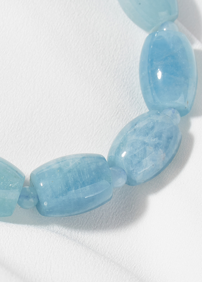 Vòng tay lu thống đá hải lam ngọc Ngọc Quý Gemstone
