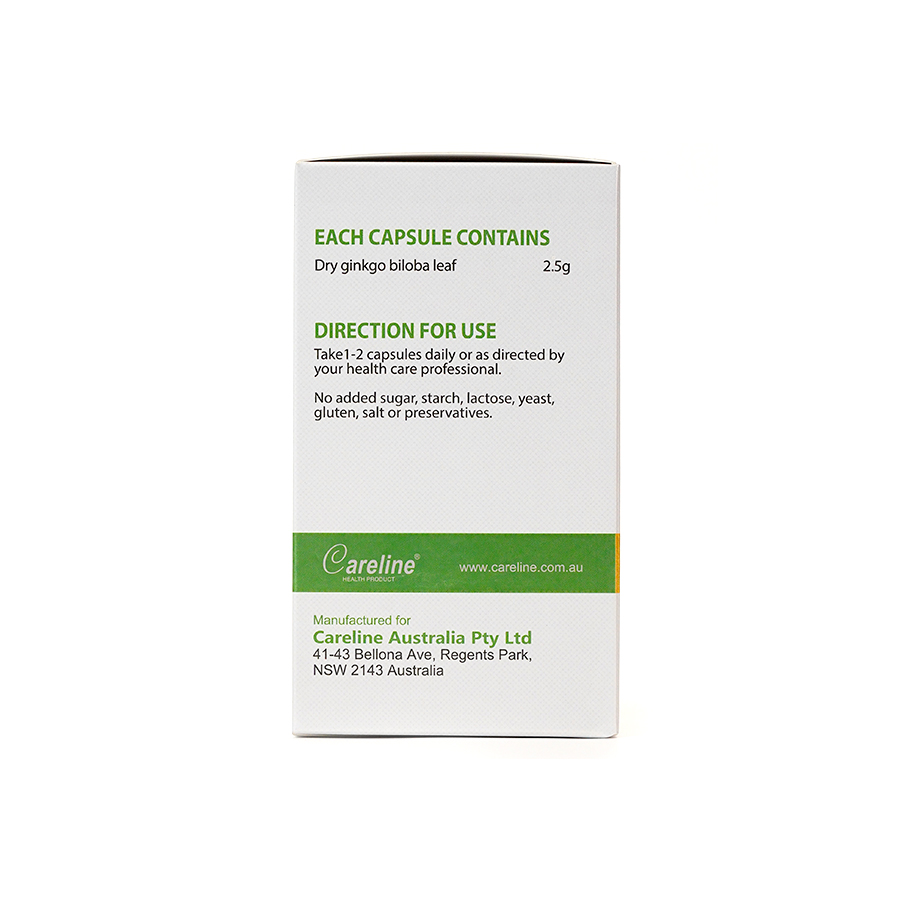 Viên uống Careline Ginkgo Biloba 2500mg cải thiện trí não Hộp 60v
