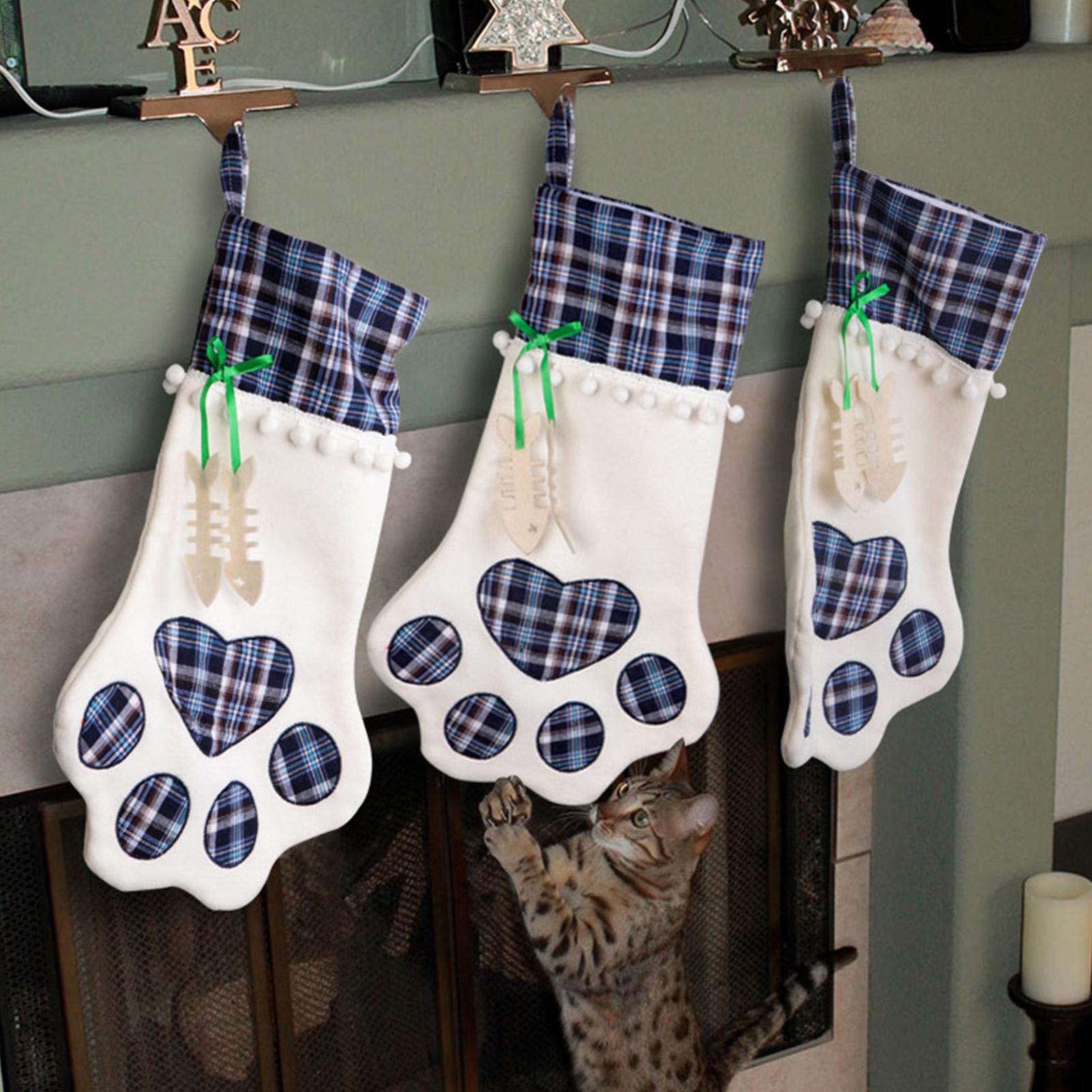 Vớ Trang trí Cây thông Noel hình bàn chân mèo