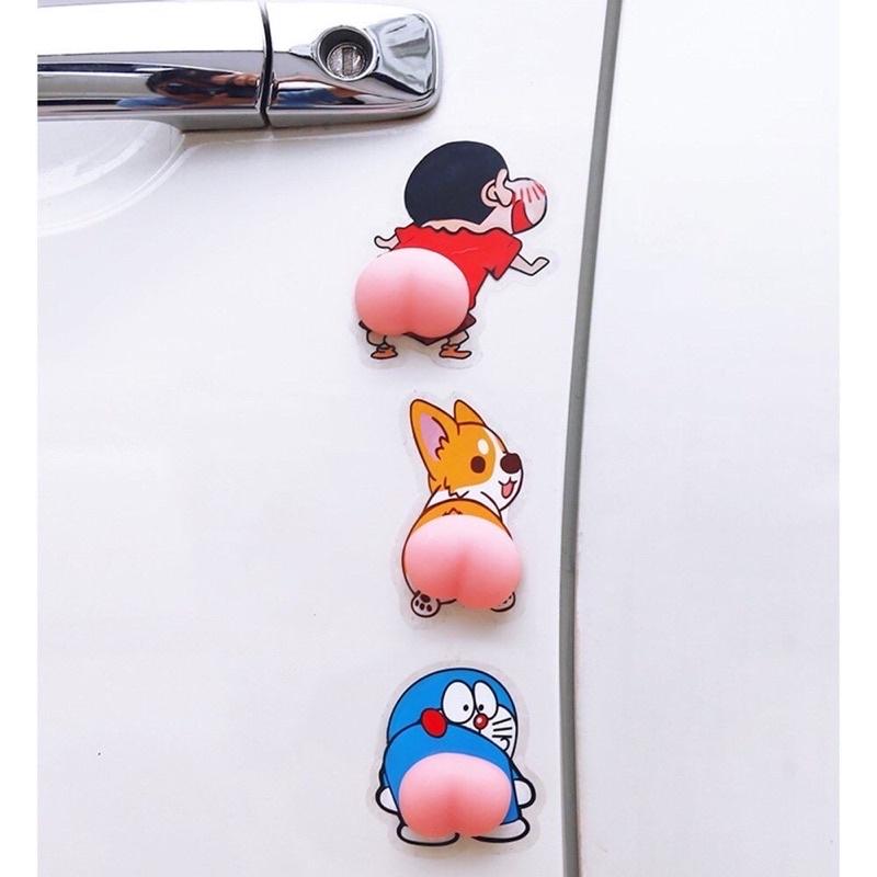 Miếng Dán Mông Mochi Sillicon Sticker Quả Đào Mông Shin Mông Chó Thú Bóp Giảm Stress, siêu hot, dán ốp điện thoại