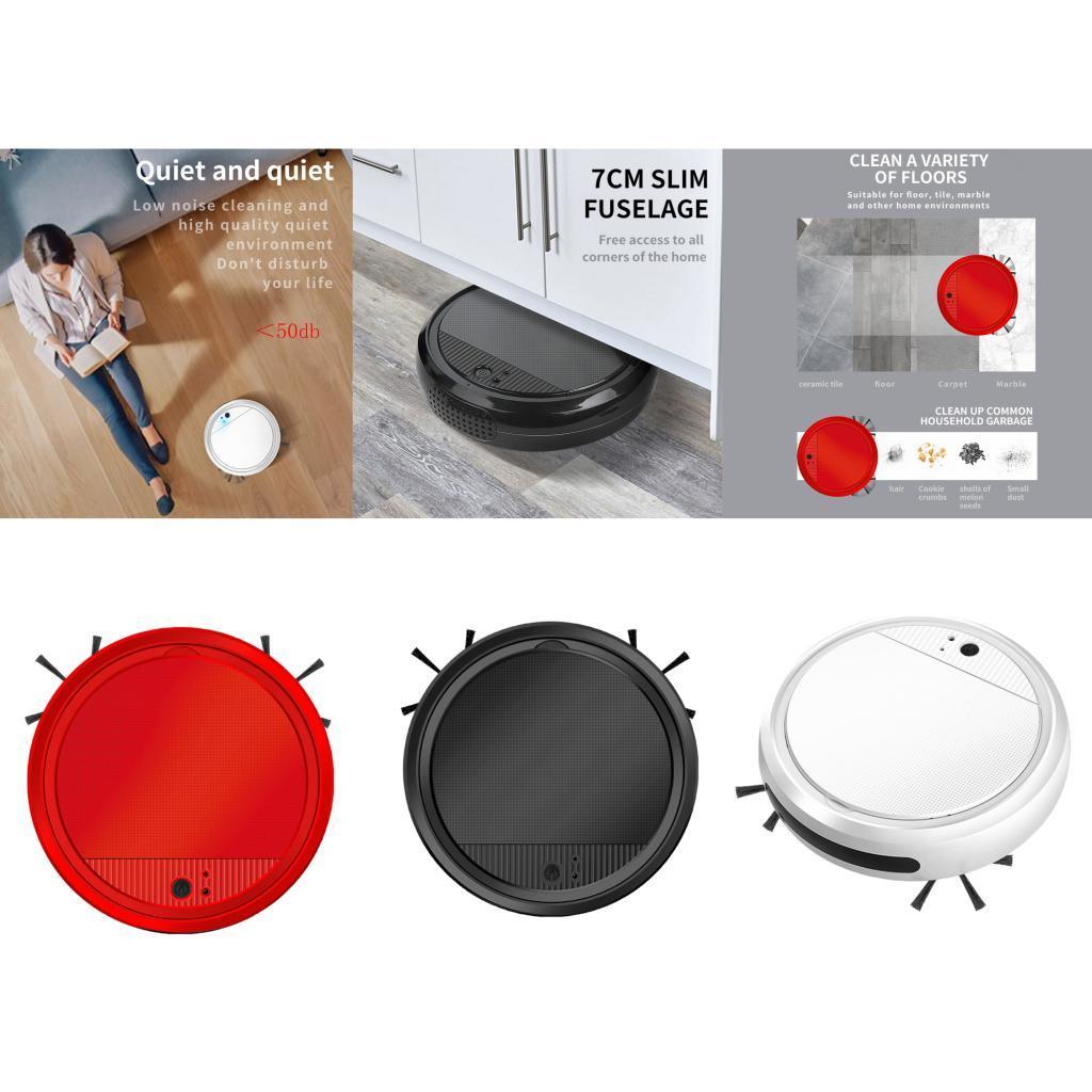 3.7V Smart Robot Vacuum Cleaner Sweeping Robot Machine for Pet Hair Black