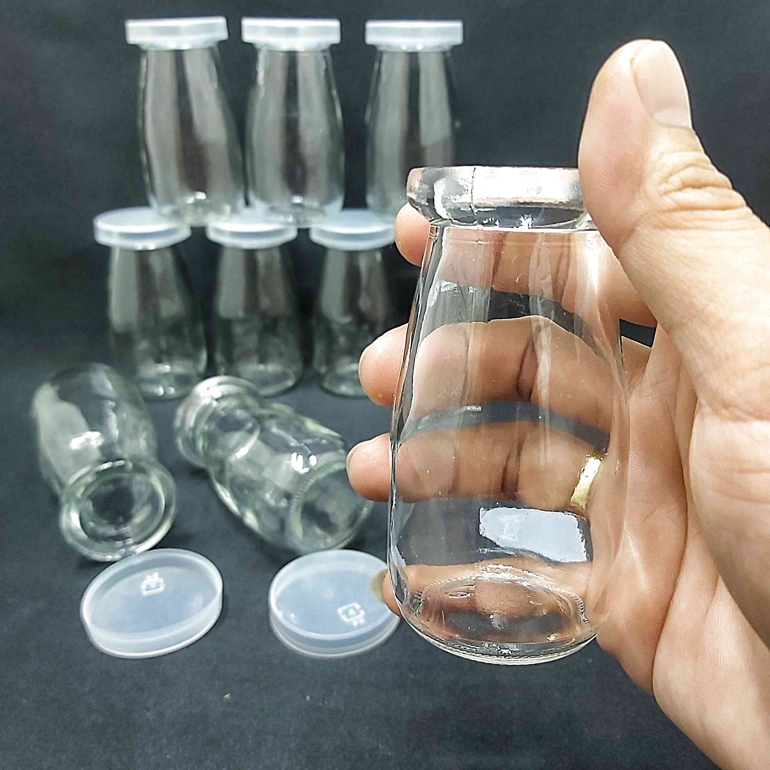 Combo 20 lọ đựng sữa chua thủy tinh 100ml mẫu Trụ Tròn Cao - nắp nhựa – hũ yaourt siêu trong, chuyên dùng đựng thực phẩm, mỹ phẩm, dược phẩm