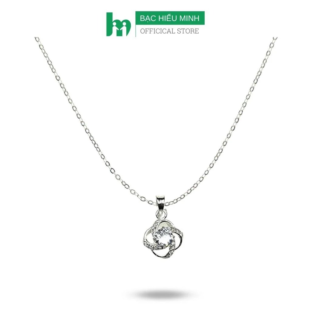 Dây Chuyền Vòng Cổ Nữ Bạc Ta Hoa Đính Đá Cao Cấp BẠC HIỂU MINH DMD485