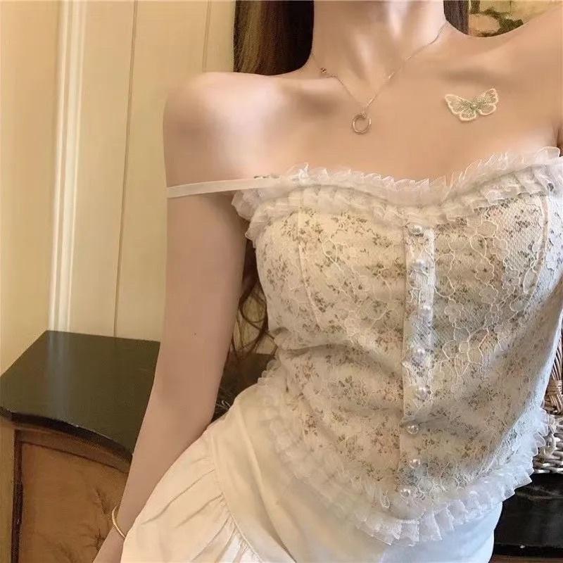 Áo Hai Dây Ren Nữ Màu Hoa Trắng Đen Tiểu Thư Sexy Cúp Ngực Có Đệm Lót Loại 1 Dày Dặn Lên Phom Co Dãn Thoải Mái Đủ Size