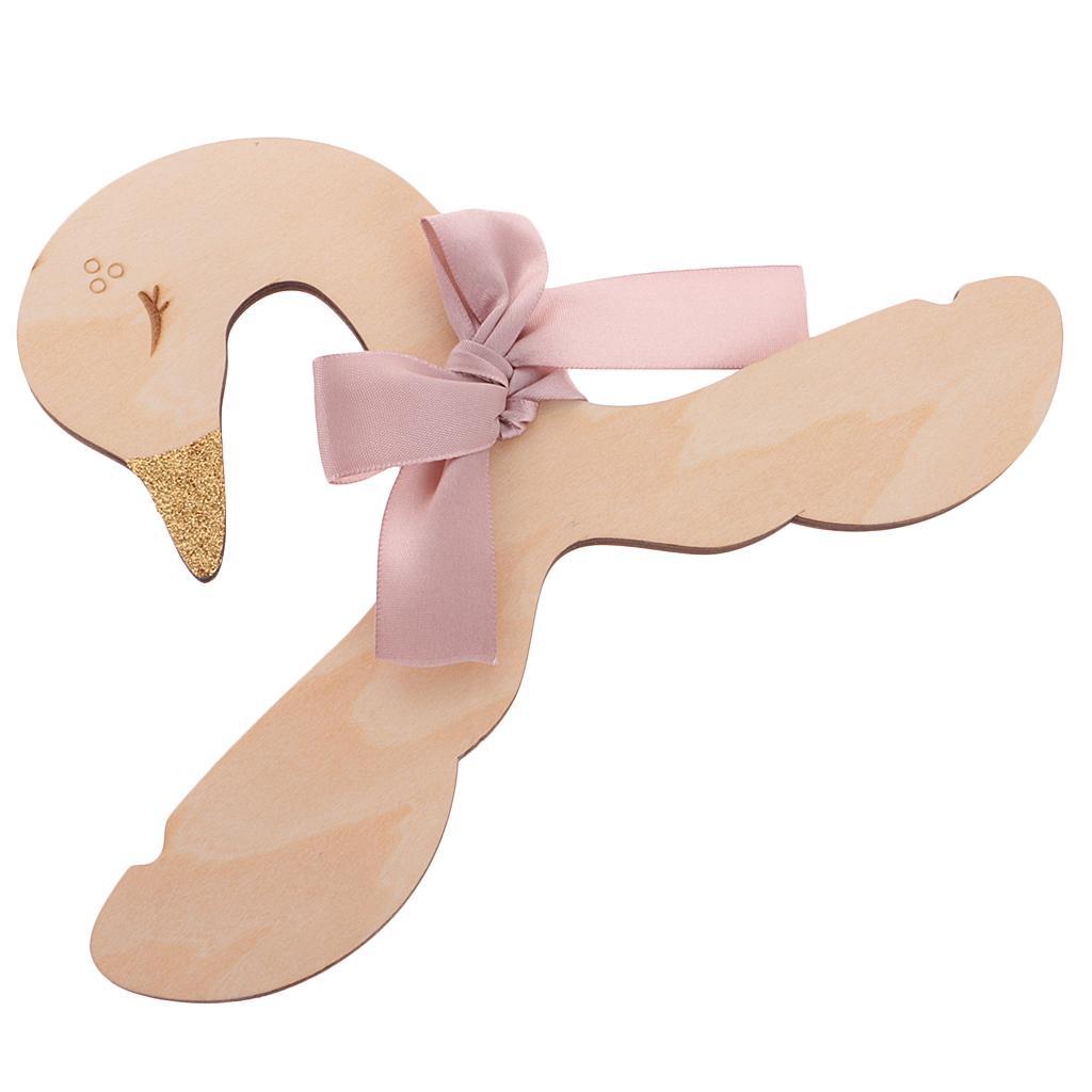 2pcs Swan Wood Hanger Baby Kid Room Nursery Wooden Coat Clothes Hook Hanger