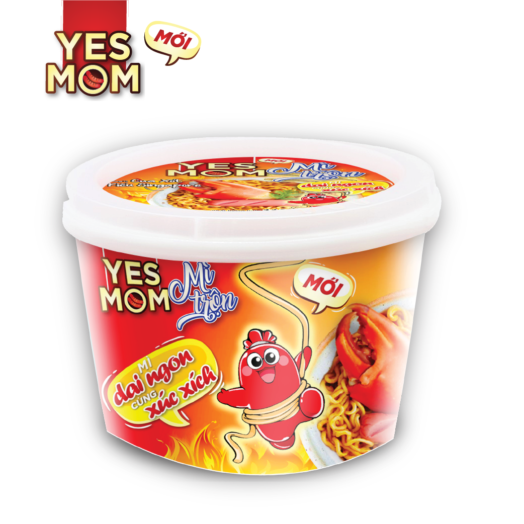 Thùng 12 tô Mì Tô Trộn Cua Xốt Kiểu Singapore Yes Mom 110gr/ Tô