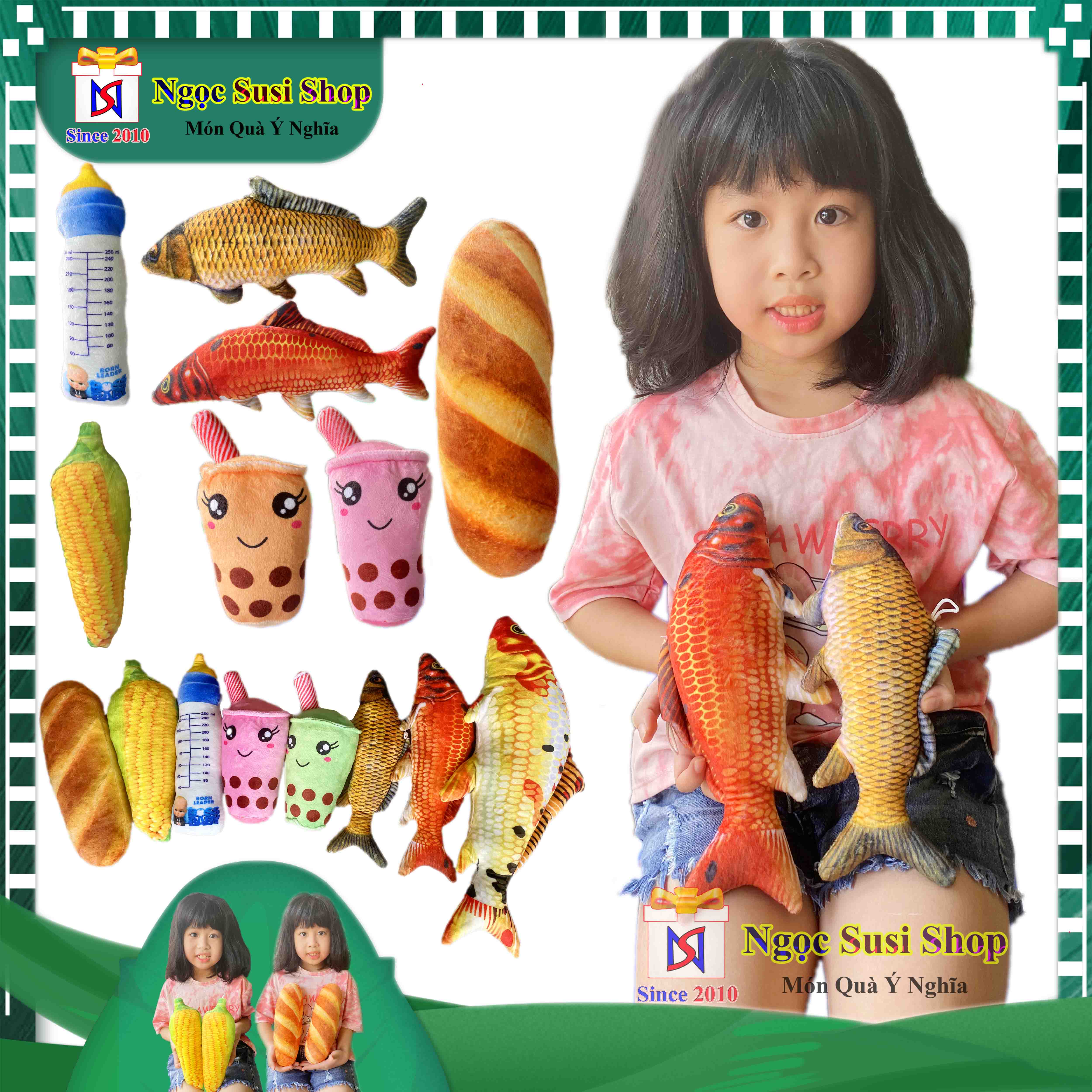 GỐI ÔM THÚ BÔNG CON CÁ CHÉP 3D SIÊU TO DÀI RẤT MỊN ÔM NGỦ - GẤU BÔNG HÌNH CON CÁ CHÉP 3D RẤT MỊN