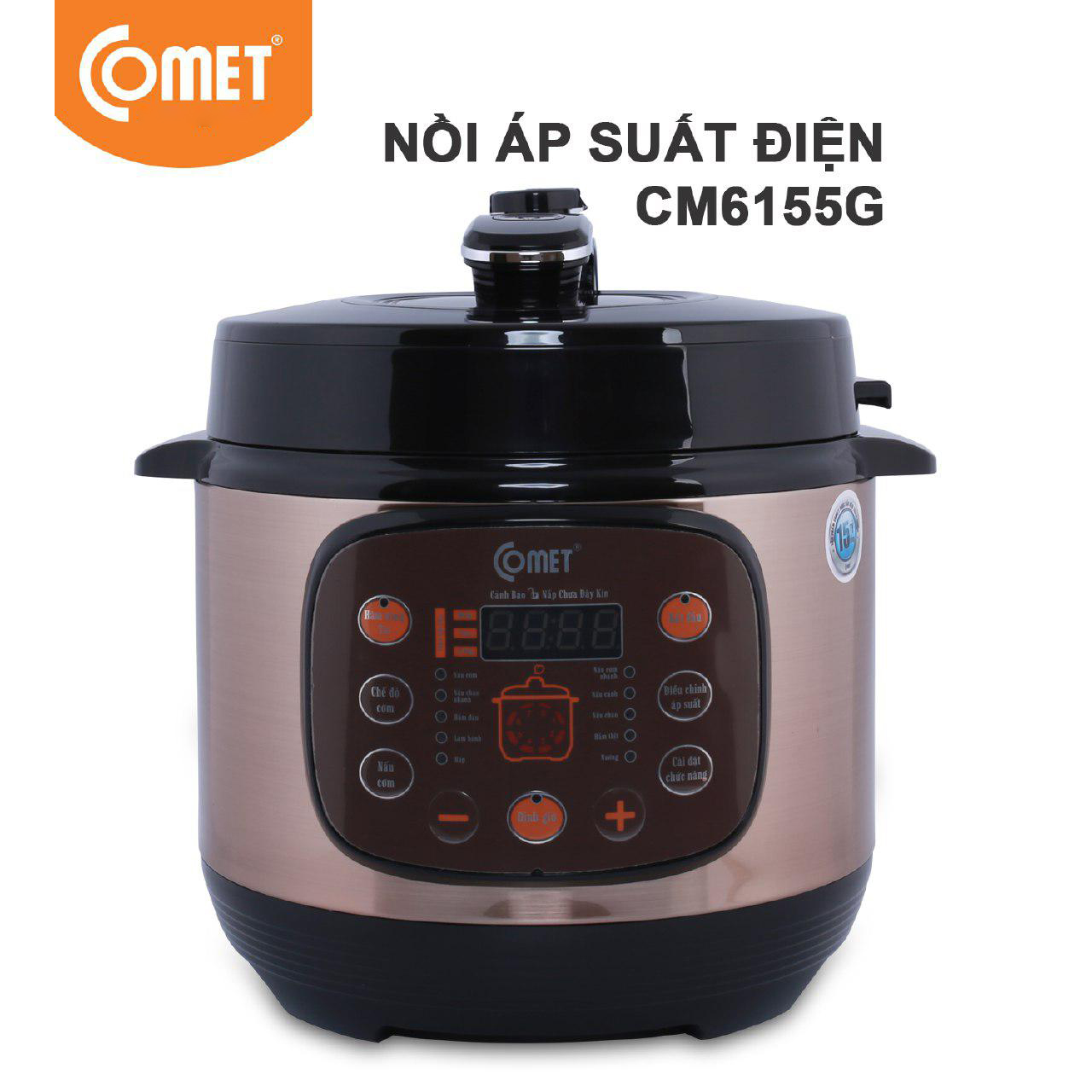 Nồi Áp Suất Điện Nắp Gài Comet CM6155 (6 Lít) (Giao màu ngẫu nhiên) - Hàng Chính Hãng