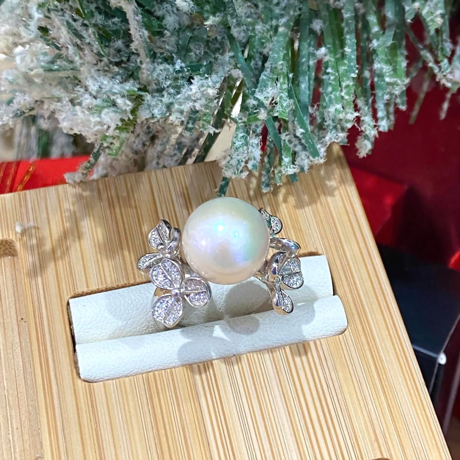 Nhẫn Ngọc Trai Edison Ánh Hồng Free Size  - MOON Jewelry
