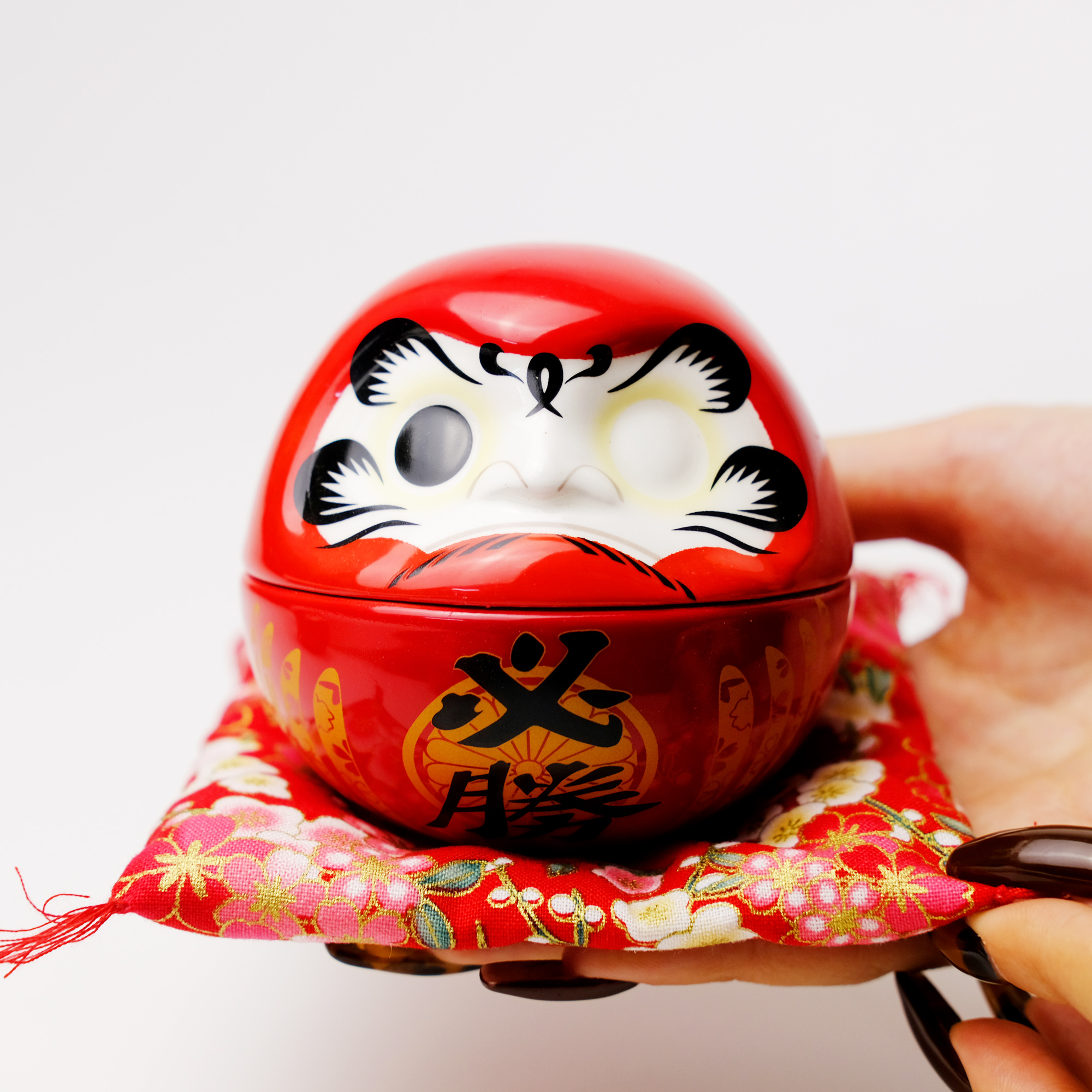 Lật đật Daruma sứ 8cm - 1 mắt (giá lẻ 1 mẫu)