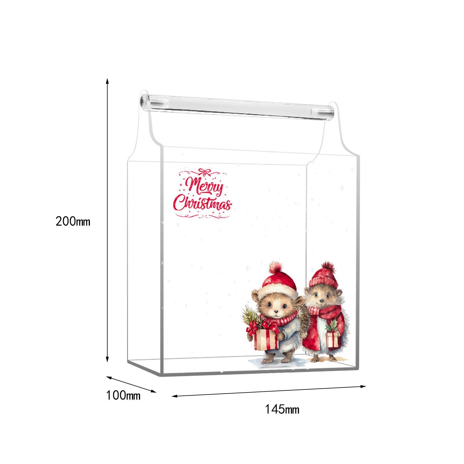 Gift Box Clear Box Decoration, Christmas Holiday Gift Box, Delicate Acrylic Storage Container for Small Collections Statues Collections Dolls