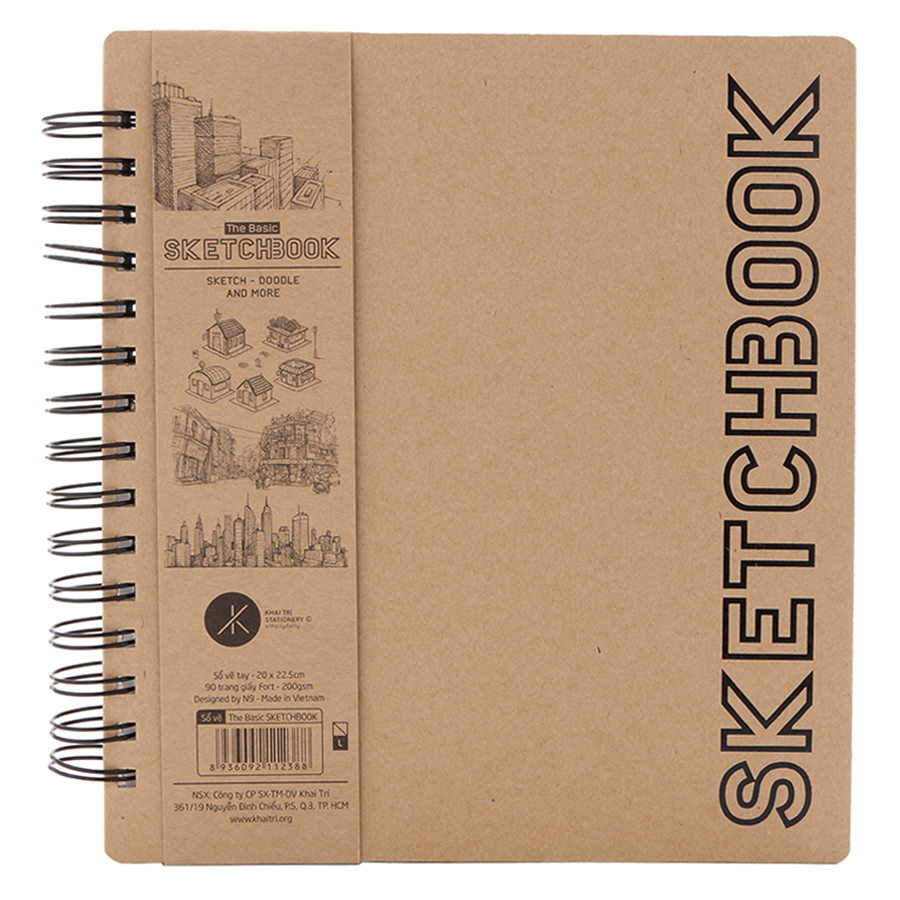 Sổ Vẽ The Basic Sketchbook (L) 90 Trang Simply Daily - Mẫu Ngẫu Nhiên (20 x 22.5 cm)