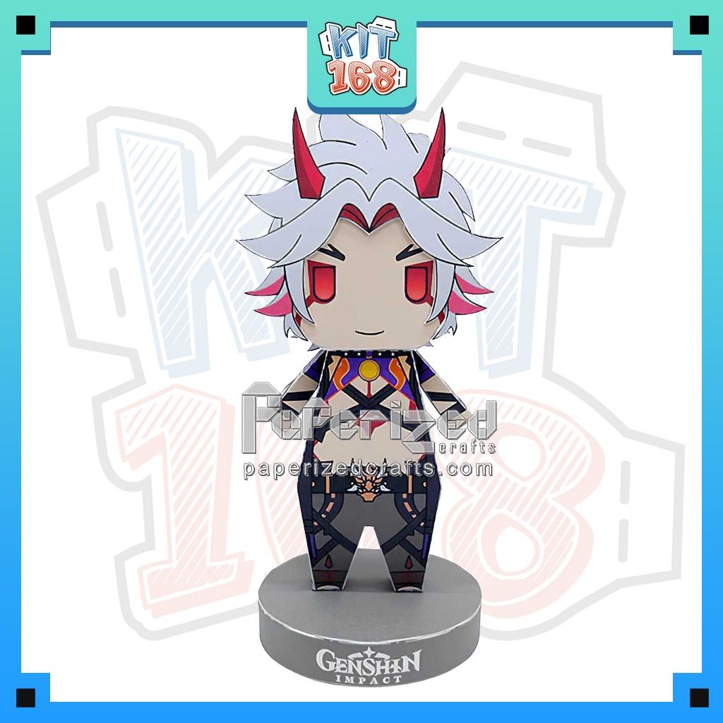 Mô hình giấy Anime Game Chibi Arataki Itto - Genshin Impact