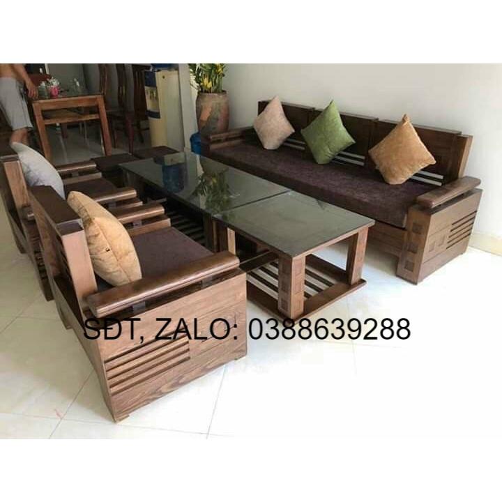 Bộ bàn ghế sofa phòng khách gỗ sồi Mỹ giá thật