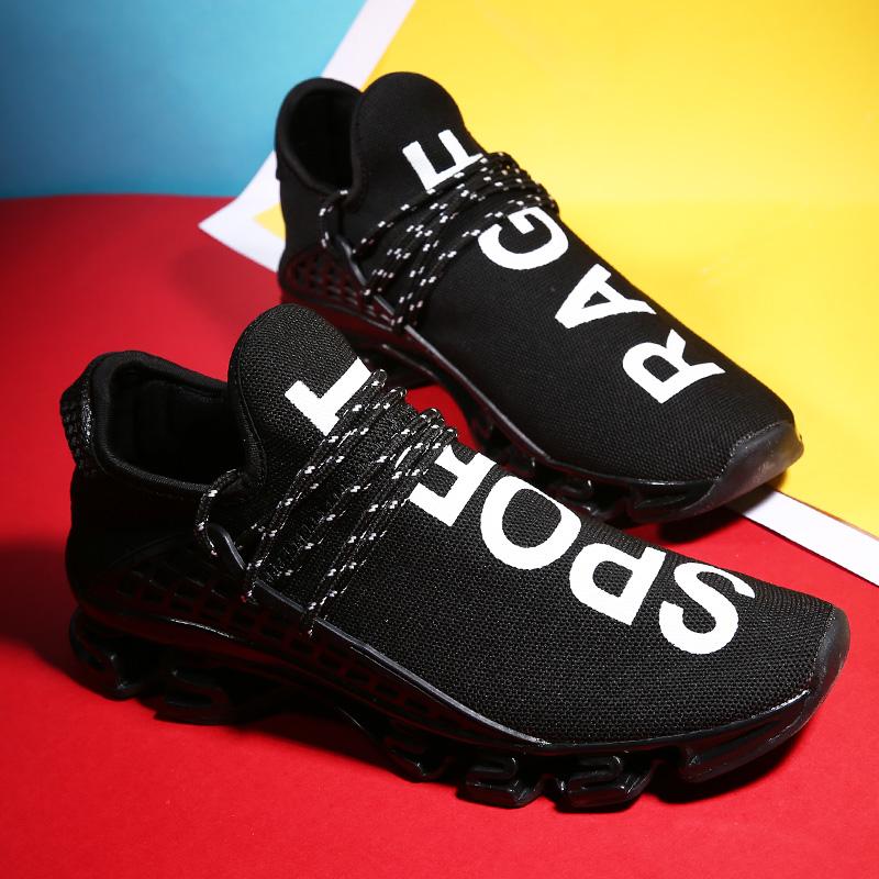 Giày thể thao nam và nữ thời trang hấp dẫn chạy bộ đi bộ đi bộ đôi giày bình thường Color: Black Shoe Size: 41