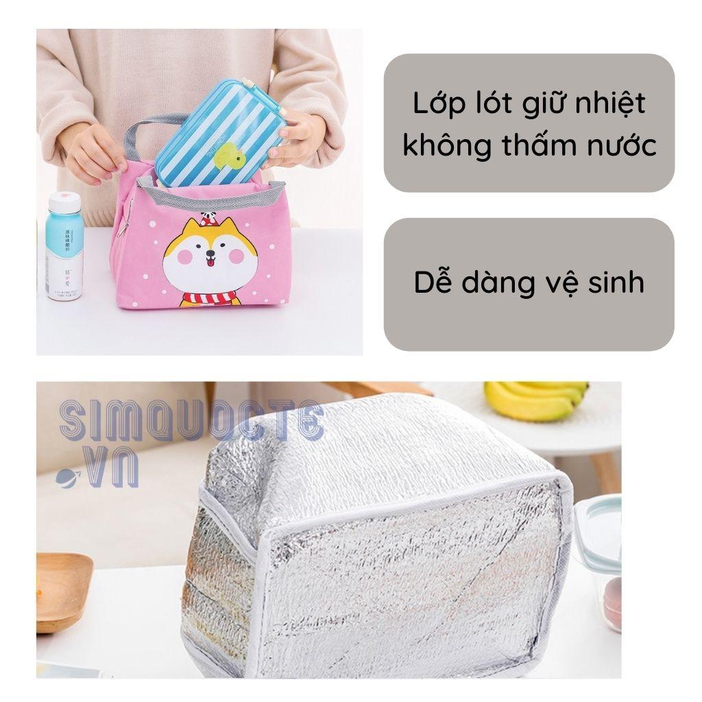 Túi đựng cơm giữ nhiệt có khoá kéo màu sắc dễ thương TĐC02