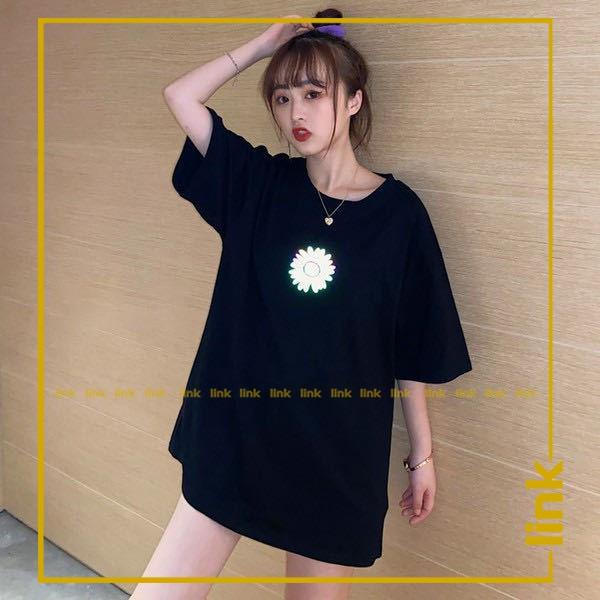 Áo phản quang nữ tay lỡ HOA DAISY trước ngực nhỏ nhắn xiu xinh unisex
