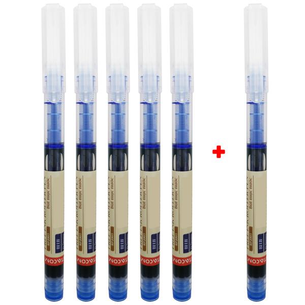 Vỉ 5 + 1 Bút Gel 0.5 mm - Stacom VRP2005_C - Mực Xanh