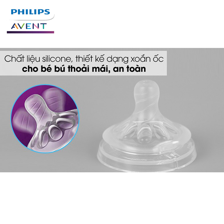 Núm ty Philips Avent ( Vỉ 2 núm ti ) mô phỏng tự nhiên Ty giả cho bé từ sơ sinh chống sặc, chống đầy hơi Tặng móc khóa xinh xắn thương hiệu Bamboo Life