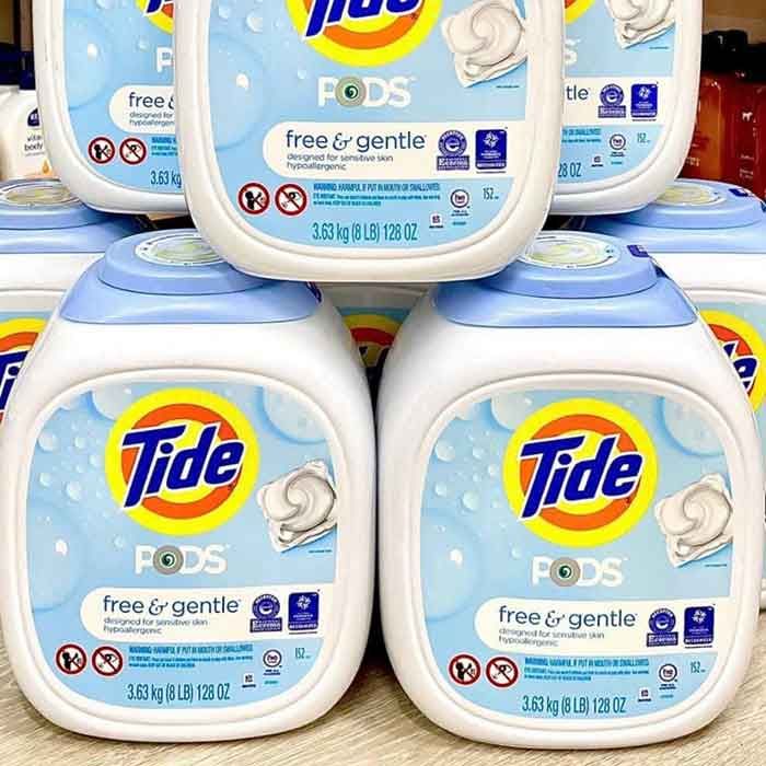 Viên giặt không mùi cho da nhạy cảm & em bé Tide Pods Free & Gentle 152 viên – 3.63kg