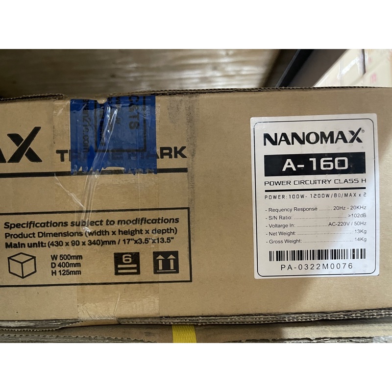 Main Cục Đẩy 24 Sò Nanomax A-160 Công Suất 2400w Hàng Chính Hãng