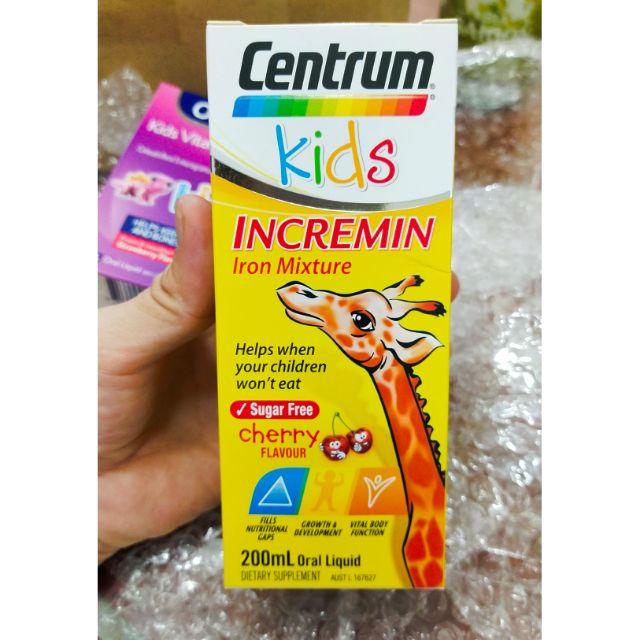 Siro centrum kids incremin iron mixture hỗ trợ trẻ biếng ăn nhập khẩu úc 200ml