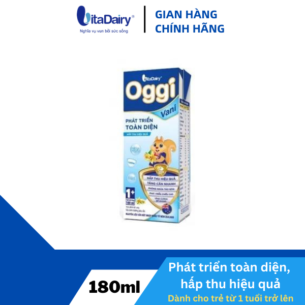 Sữa Bột Pha Sẵn Oggi 1+ Vani 180ml ( Thùng 48 hộp )