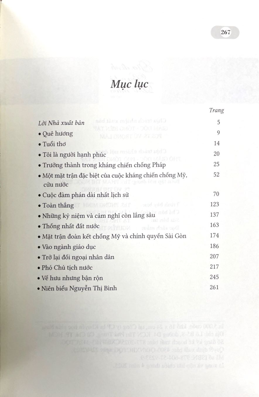 Hồi Ký Nguyễn Thị Bình - Gia Đình, Bạn Bè Và Đất Nước - ST