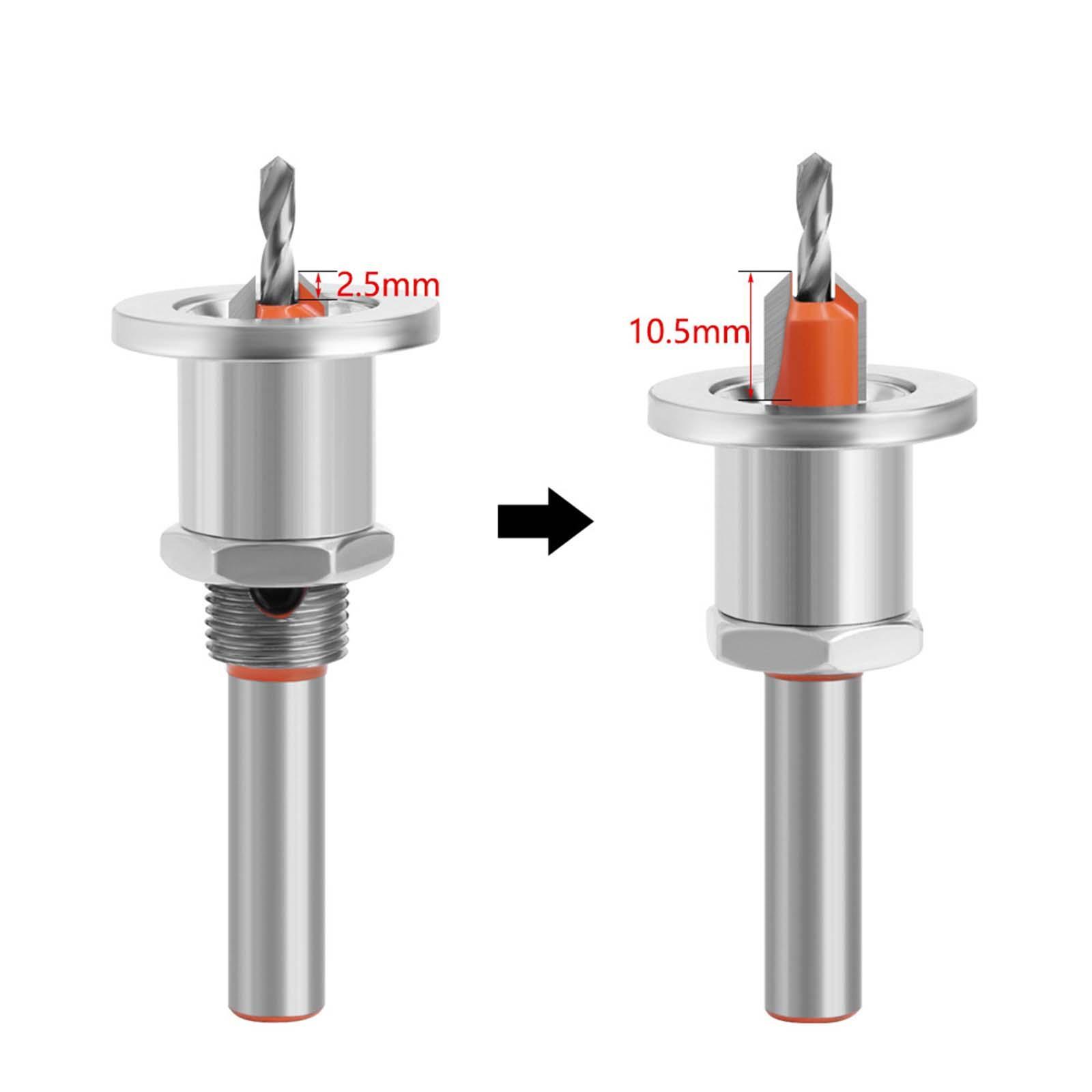 Brad Point Drill Bit Countersink Height Adjustable Woodworking Drill Bit for Carpentry