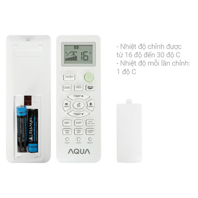 Máy lạnh Aqua Inverter 1 HP AQA-RV9QA - Hàng chính hãng - Inverter tiết kiệm điện - Chức năng hút ẩm - Tự làm sạch dàn lạnh - Hiển thị nhiệt độ trên dàn lạnh - Tản nhiệt bằng nhôm