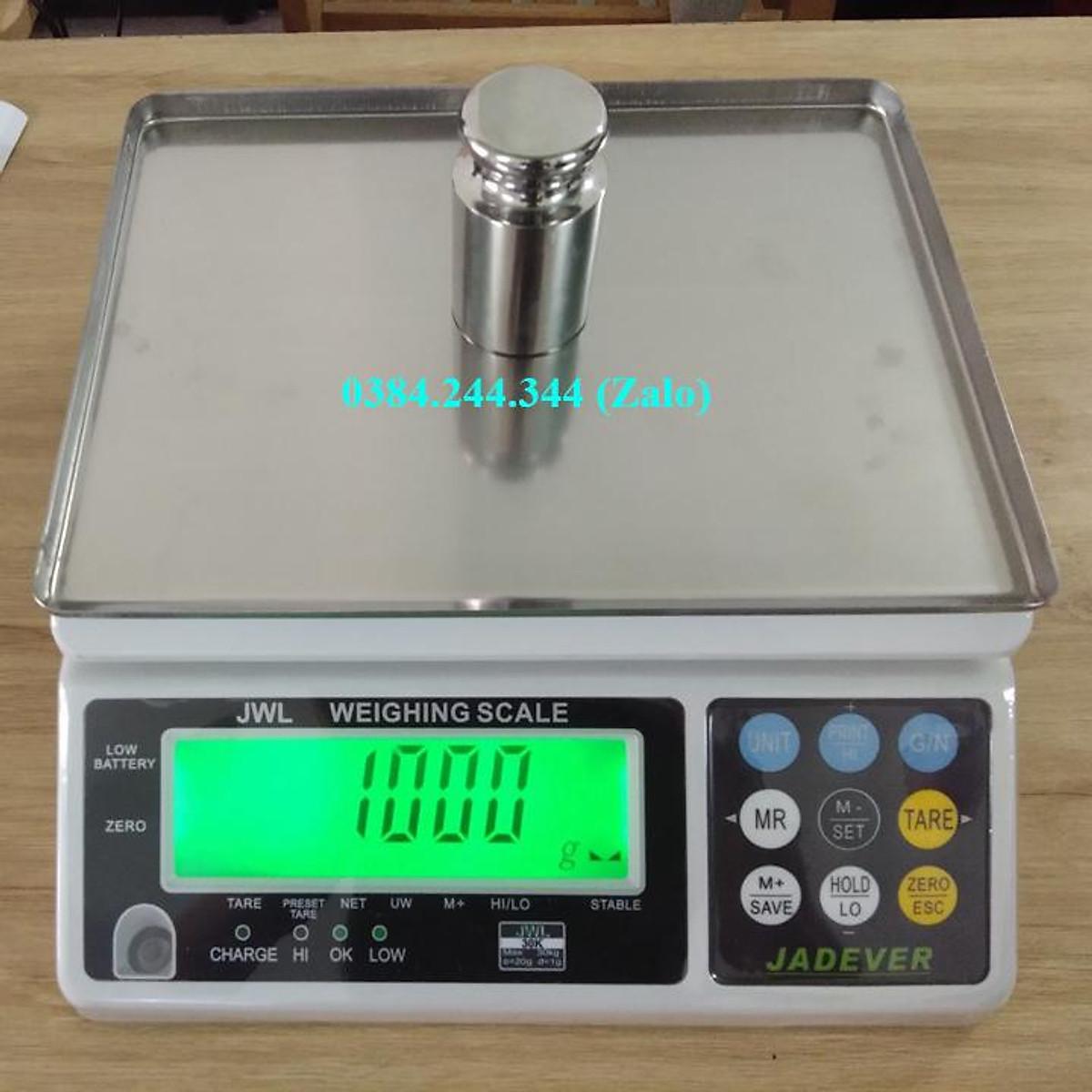 Cân điện tử thông dụng Jadever JWL, Mức cân 15kg, độ chia 0.5g