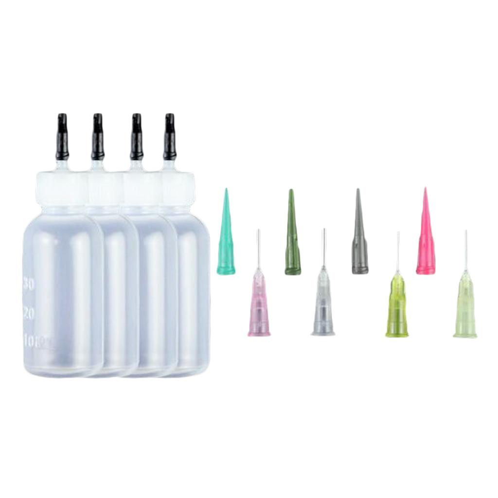 30ml Pigment Glue Oil Syringe Bottles Precision Needle Tips Set