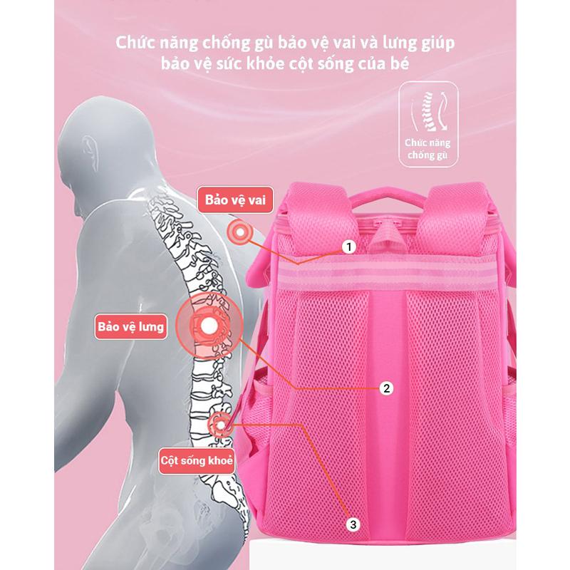 Cặp Chống Gù Bé Gái Size M - Miti C11072M_CHO1_HONG.N - Hình Cún