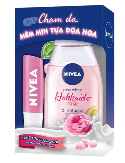 [Tặng Son Dưỡng Ẩm Hương hoa Hồng -85066 ] Nước Tẩy Trang Nivea Chiết Xuất Hoa Hồng Hokkaido (125ml) - 84998