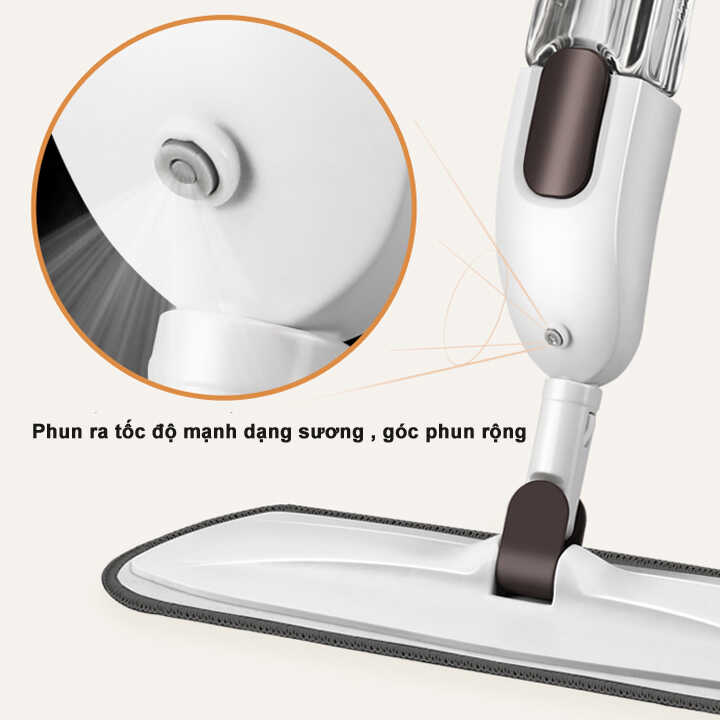 Cây lau nhà phun sương thông minh 2 trong 1, đầu xoay 360 độ tiện lợi, chổi lau sàn đa năng