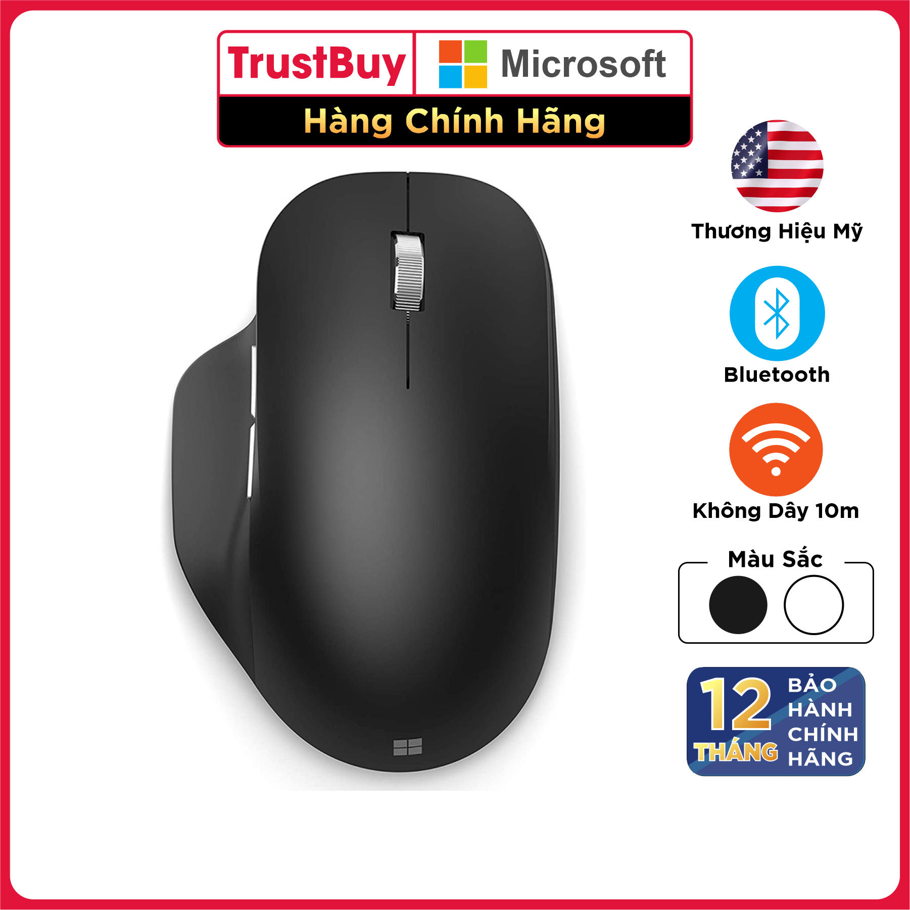 Chuột Không Dây Bluetooth Microsoft Ergonomic - Hàng Chính Hãng