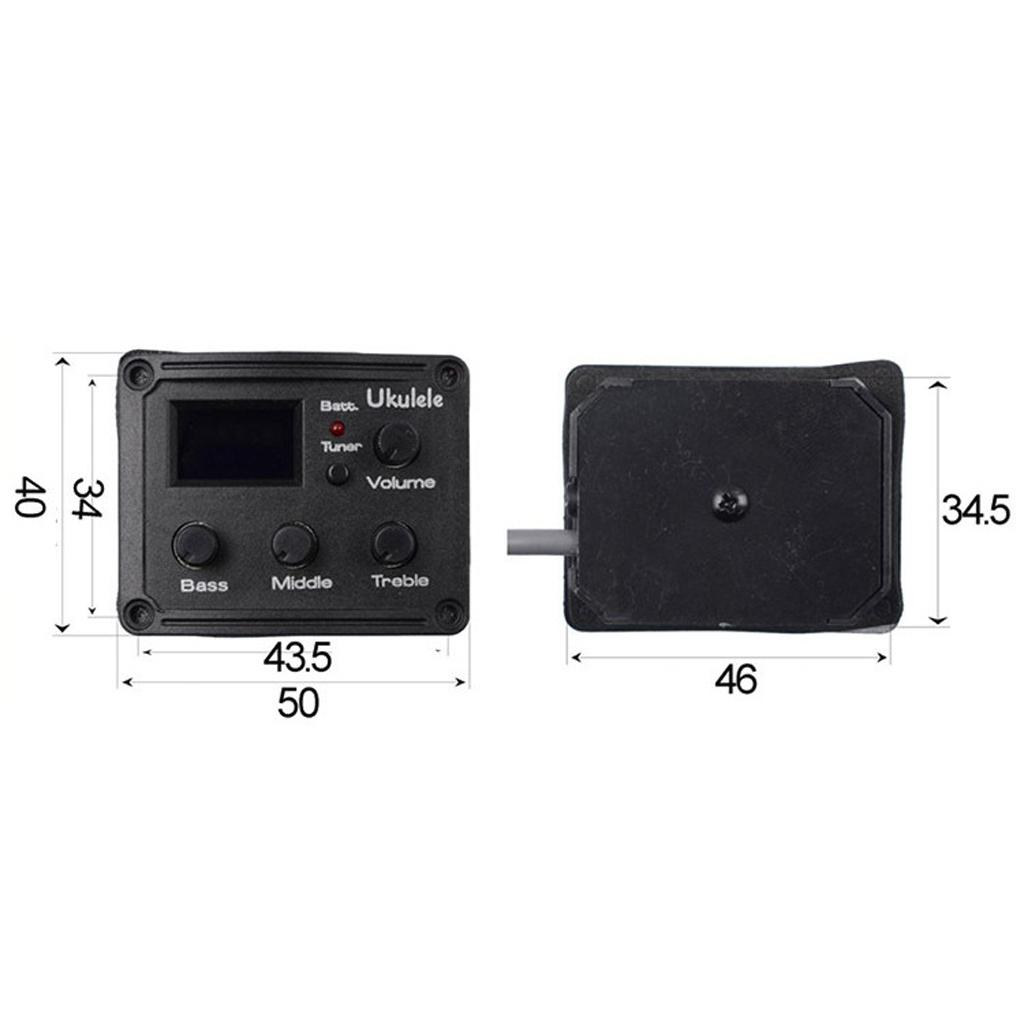Ukulele LCD Display 3-Band EQ Tuner System Part
