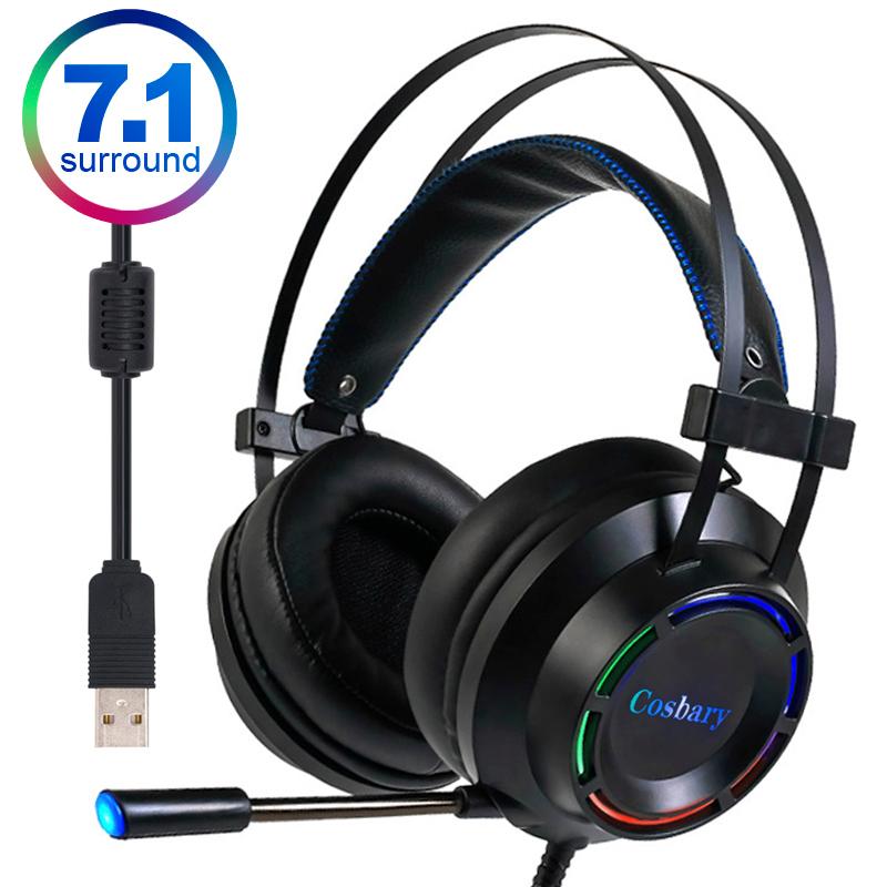 Cosbay Tai Nghe Tai Nghe Có Mic Cho PC Máy Tính Cho Game Thủ Chuyên Nghiệp Tai Nghe Âm Thanh Vòm Đèn RGB