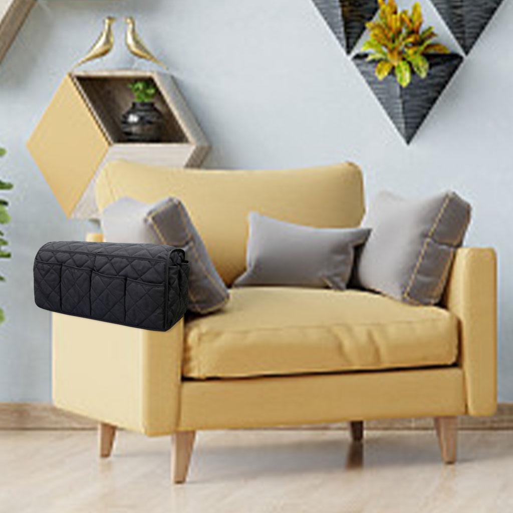 14 Pockets Sofa Armrest Organizer Hanging Storage Bag DVD Phone