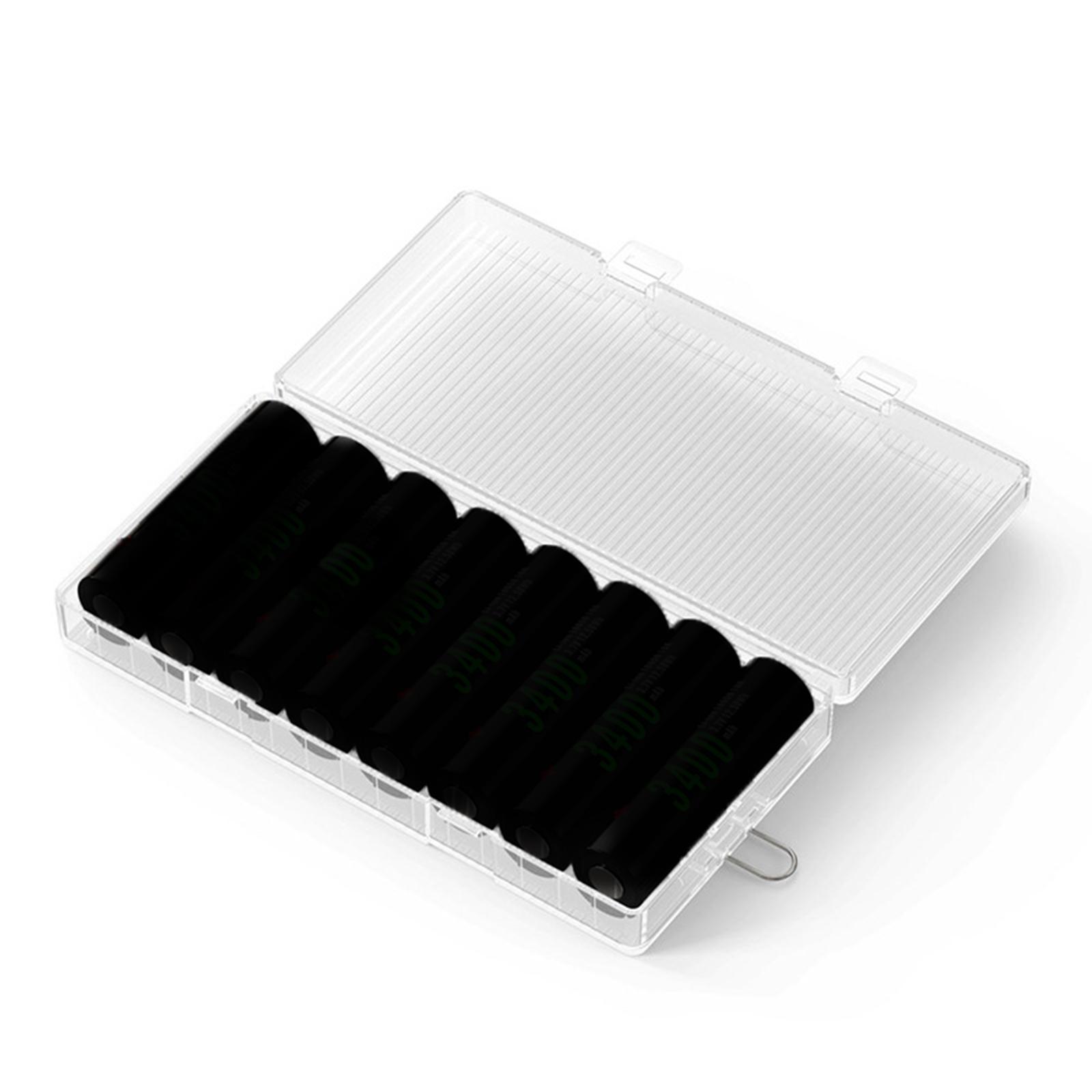 Clear 18650 Cell Battery  Box for 8Pcs 18650 Size Batteries