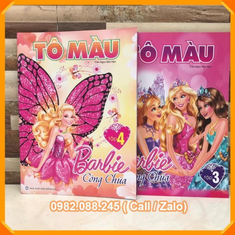 COMBO 4 VỞ BARBIE TÔ MÀU CÔNG CHÚA