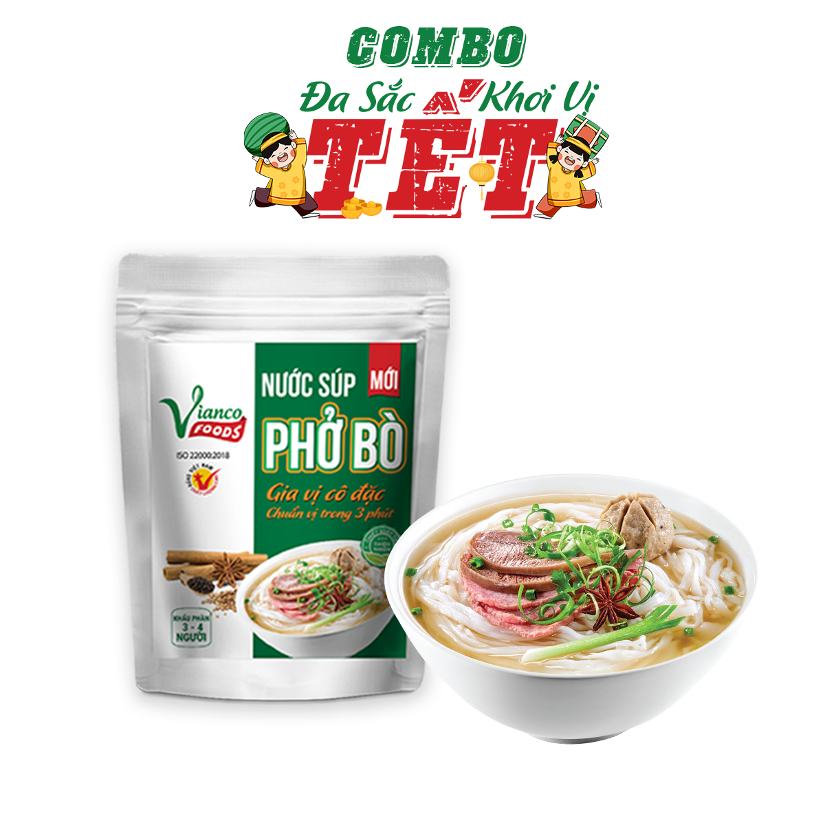 Combo Tết An Yên (Nước Súp Phở Bò + Gà + Chay)