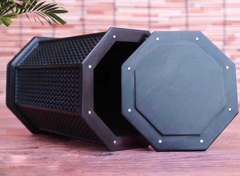 Hộp trà mini gỗ trắc kiểu bát giác -TD08