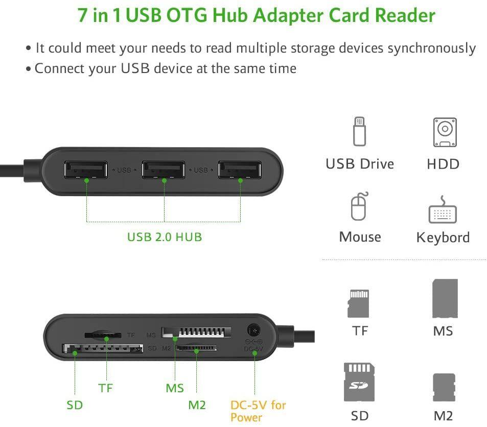 Ugreen UG20237CR101TK 1M màu đen hub USB 2.0 đa năng cho pc có thêm chức năng OTG cổng micro cho android - HÀNG CHÍNH HÃNG