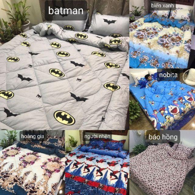 Trọn bộ 5 món chăn phao ga gối poly cotton 2m2