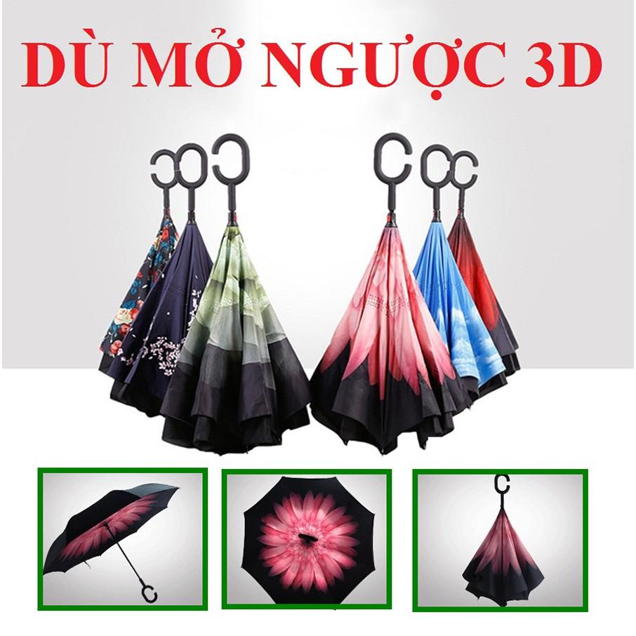 Ô dù mở ngược 3d hàng đẹp , ô mở ngược đi ô tô