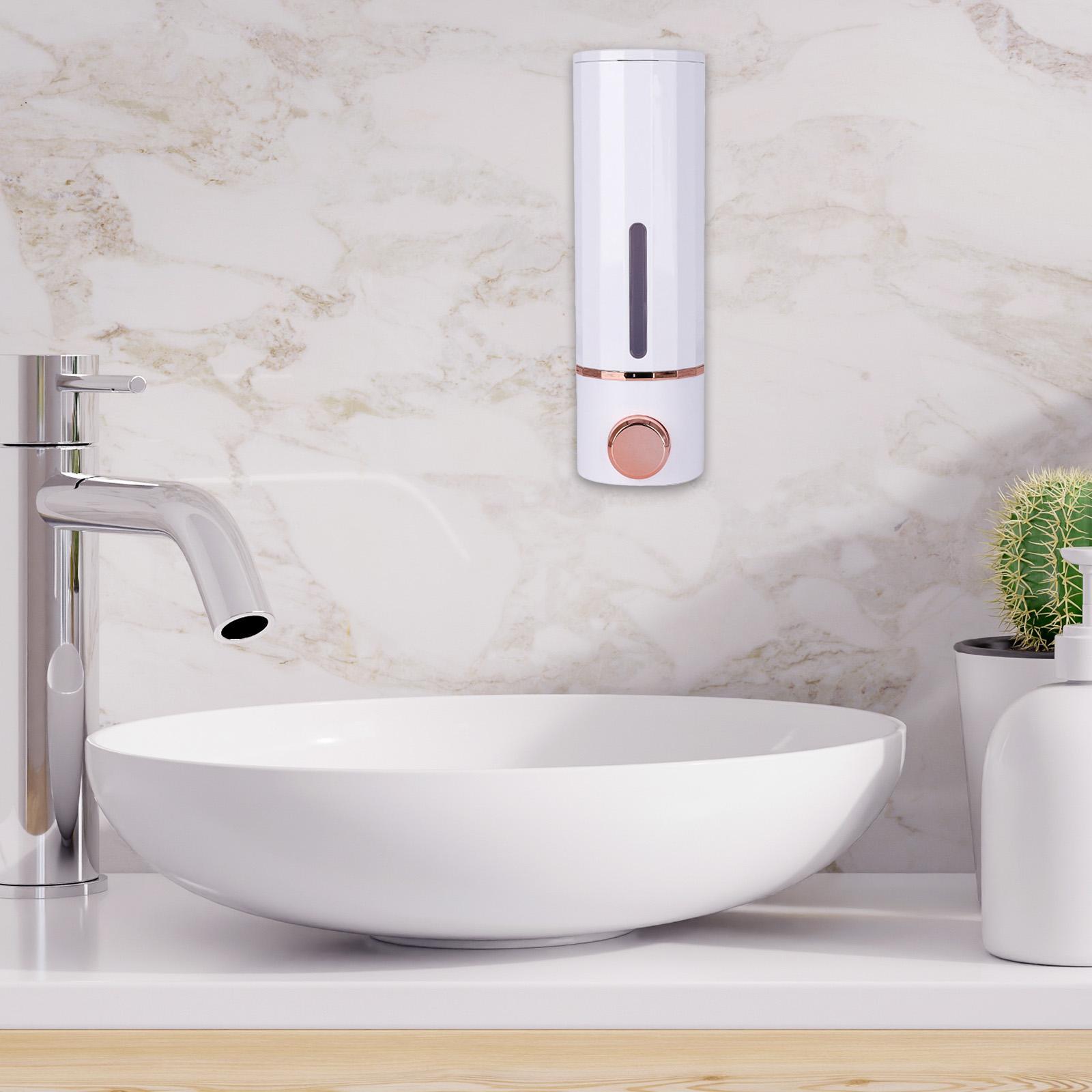 Soap Dispenser Shampoo Dispenser Refillable Stylish 300ml Wall Mount Manual Liquid Pump Dispenser for Hotel Bathroom Washroom